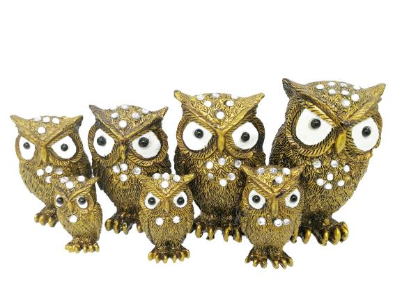 Dekoratif Yedili Baykuş Biblo