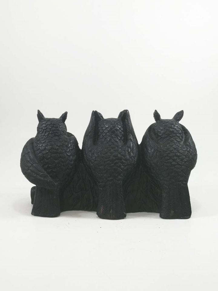 Görmedim Duymadım Bilmiyorum Üçlü Baykuş Biblo 18x10 cm