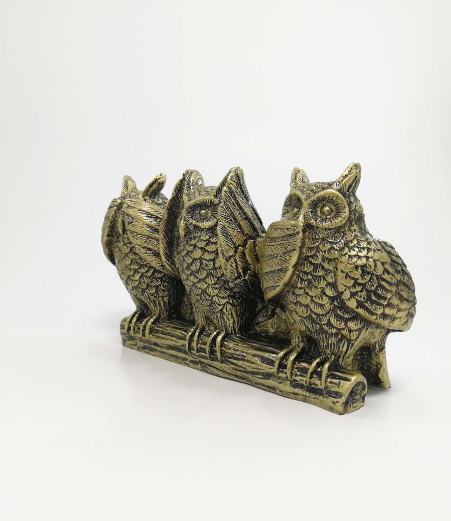 Görmedim Duymadım Bilmiyorum Üçlü Baykuş Biblo 18x10 cm