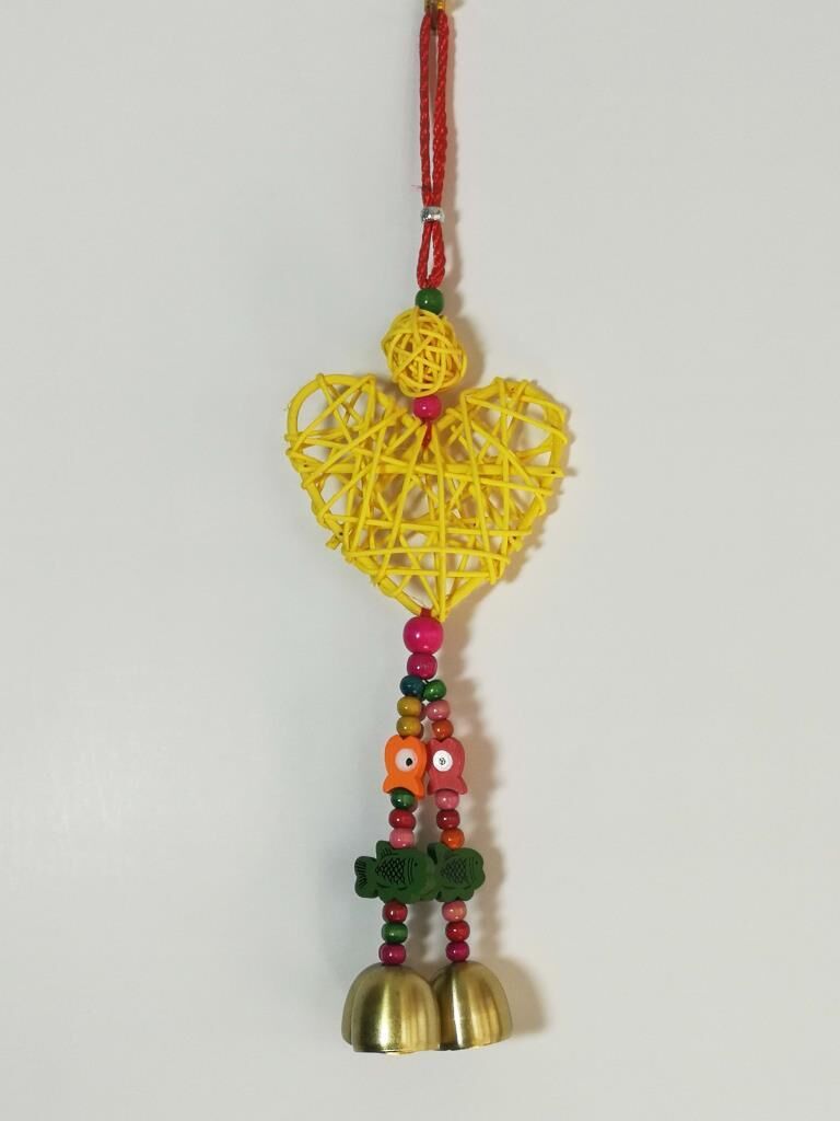 Kalp Figürlü Çan Duvar Kapı Süsü