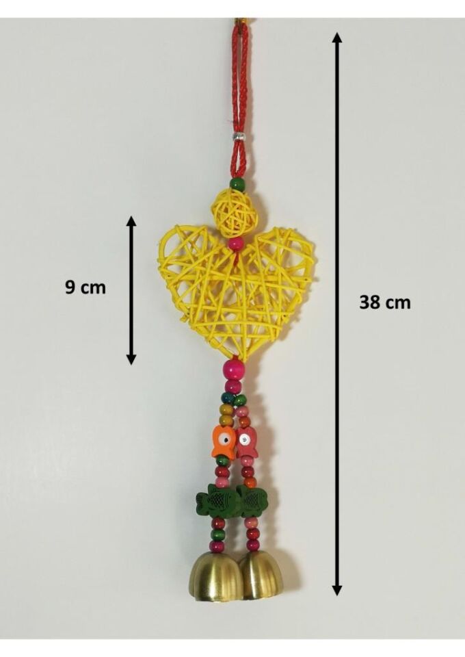 Kalp Figürlü Çan Duvar Kapı Süsü