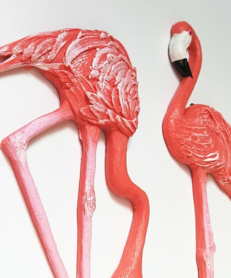 İkili Flamingo Dekoratif Duvar Süsü