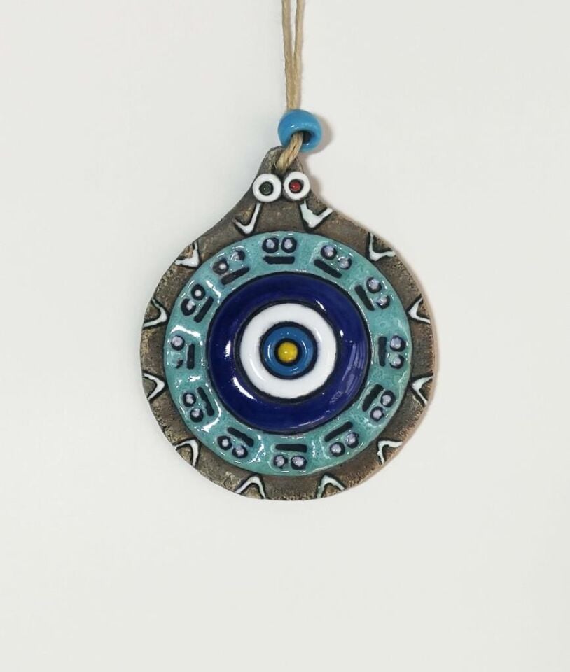 Özel Tasarım Nazarlık Seramik Kabartmalı Duvar Süsü