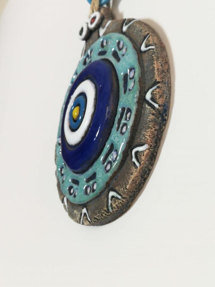 Özel Tasarım Nazarlık Seramik Kabartmalı Duvar Süsü