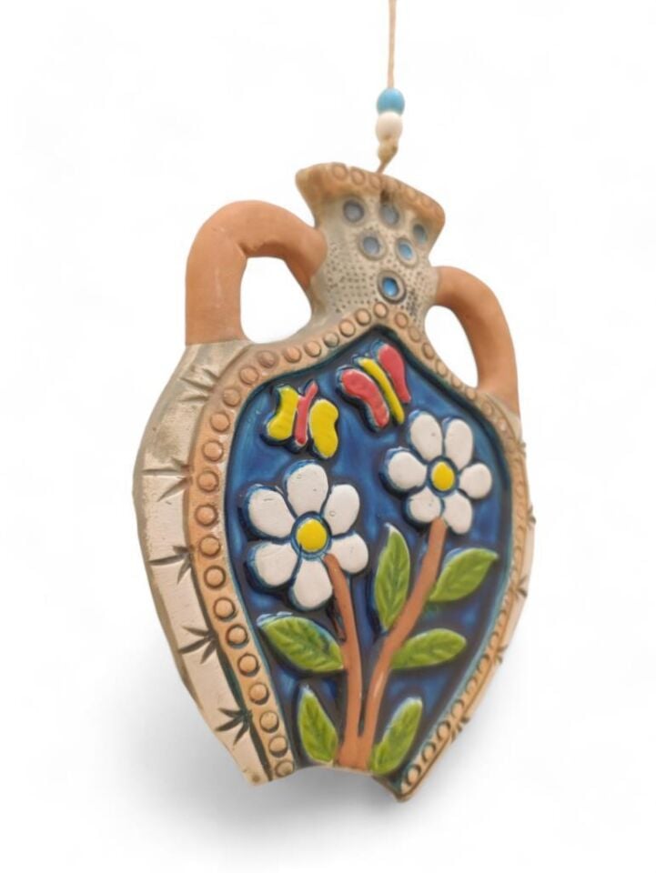 Seramik Amfora Dekoratif El İşi Duvar Süsü Nazarlık Küp