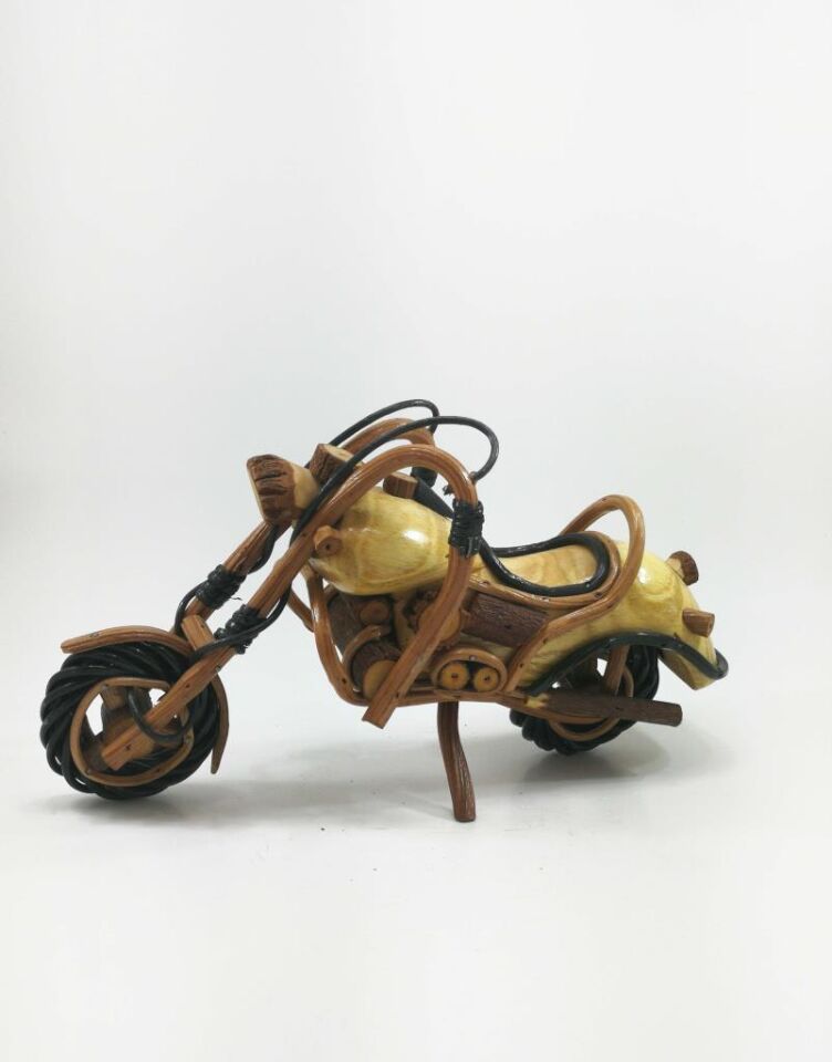 Dekoratif Ahşap Motosiklet Biblo
