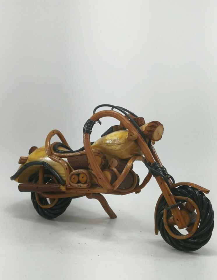 Dekoratif Ahşap Motosiklet Biblo