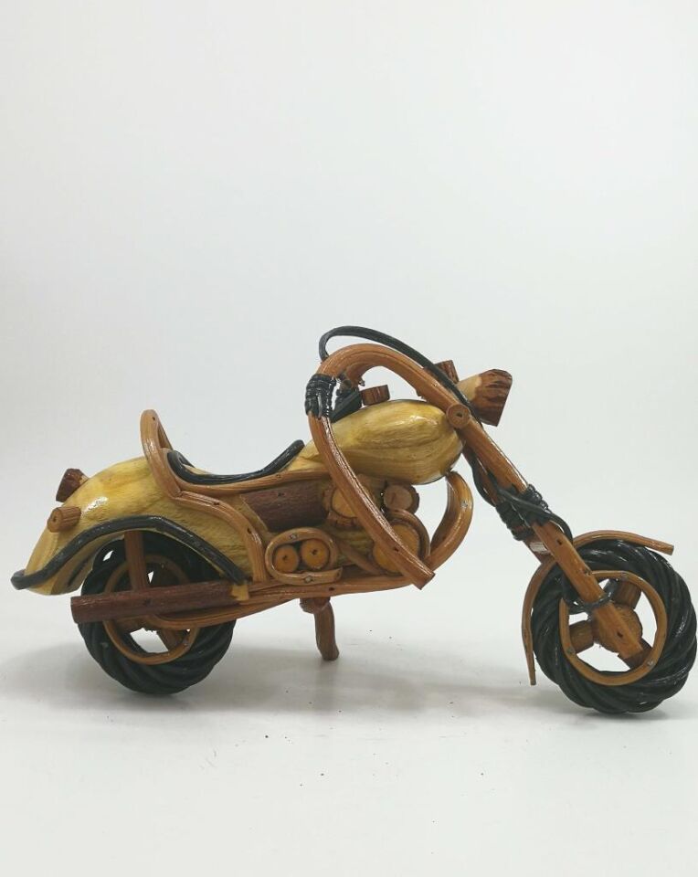 Dekoratif Ahşap Motosiklet Biblo