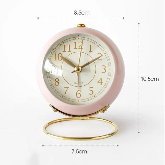 Dekoratif Modern Tarz Tasarım Lüks Stil Metal Işıklı Çalar Saat Ev Ofis Aksesuar Masa Saati