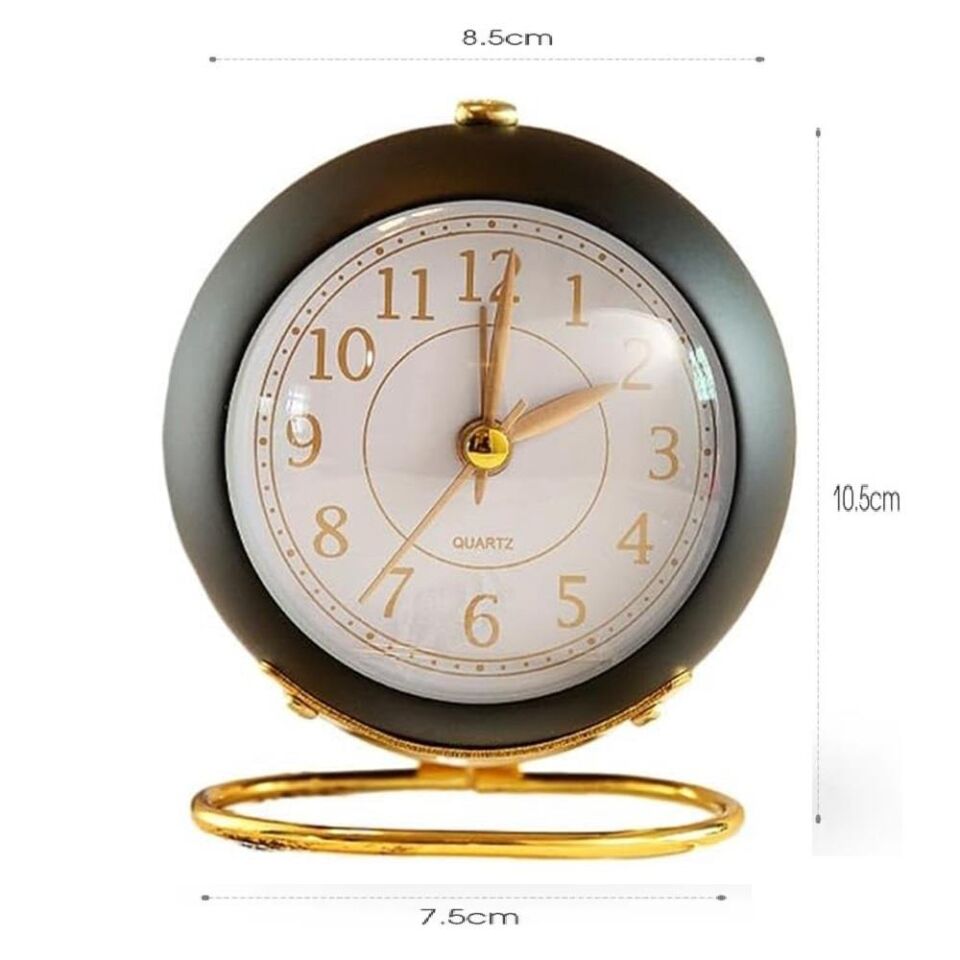 Dekoratif Modern Tarz Tasarım Lüks Stil Metal Işıklı Çalar Saat Ev Ofis Aksesuar Masa Saati