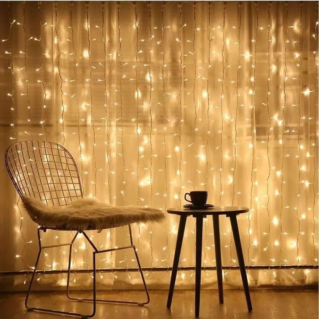 3x2 Metre 8 Fonksiyonlu Animasyonlu Perde LED Işık Kalın Telli Saçak LED Işık 240 LED Yılbaşı Işık Saçak Süsleme