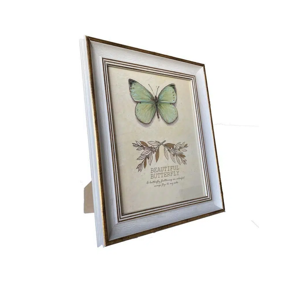 Ahşap Büyük Boy Vintage Fotoğraf Çerçevesi Masa Çerçevesi Duvar Çerçevesi A4/21 cm x 29.7 cm - beyaz