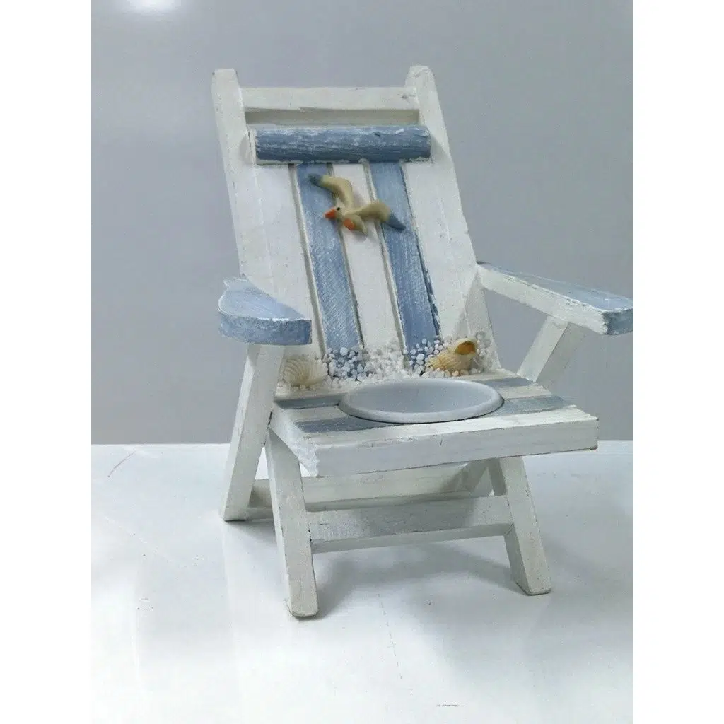Ahşap Sandalye Tasarım Mumluk 15x12x16