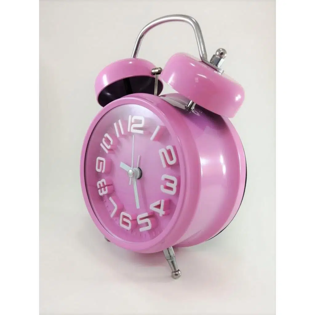 Dekoratif Çalar Saat Ev Ofis Aksesuar Nostaljik Masa Saati - Pembe