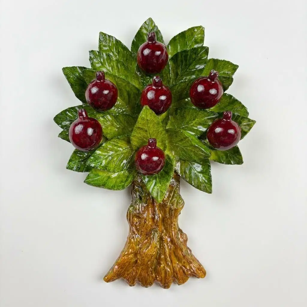 El Yapımı Nar Ağacı Duvar Dekoru Bereket Koleksiyonu 14X20 cm