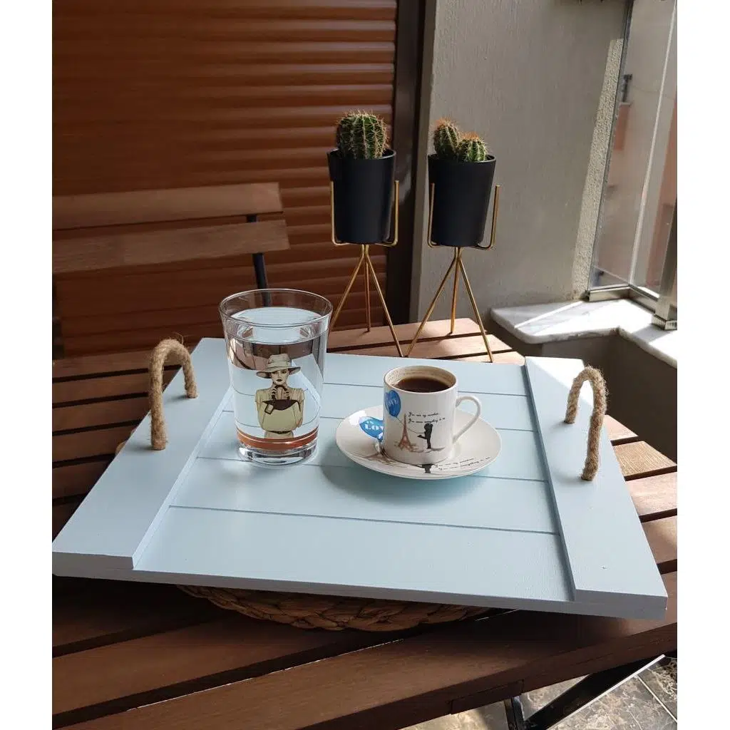 Kare Ahşap Sunum Tepsisi