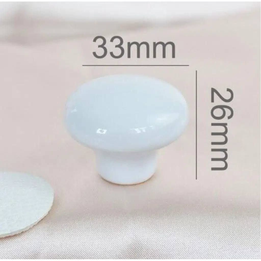 Modern Mantar Kulp Bebek Çocuk Genç Odası Çekmece Dolap Mobilya Kulpu - Beyaz