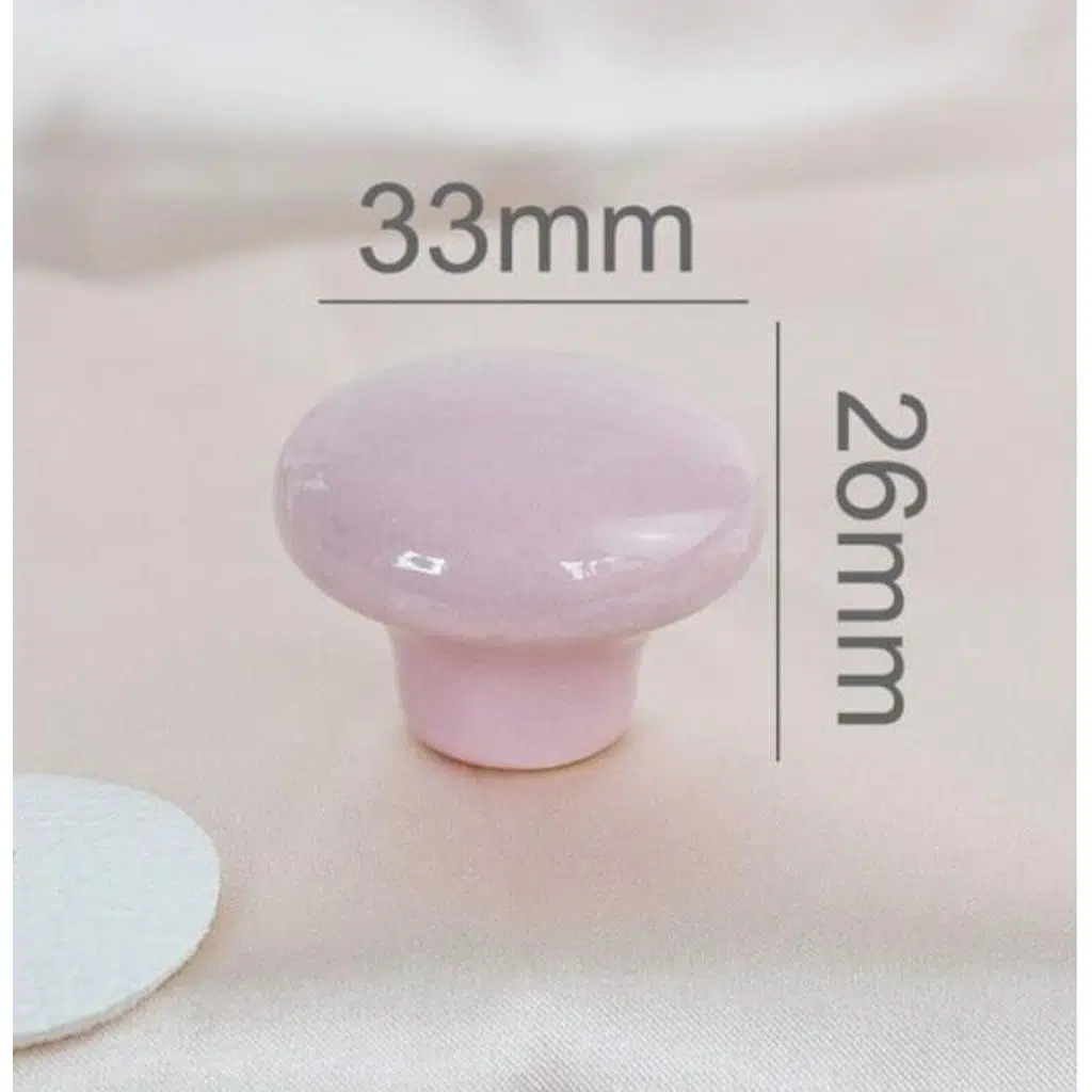 Modern Mantar Kulp Bebek Çocuk Genç Odası Çekmece Dolap Mobilya Kulpu - Pembe