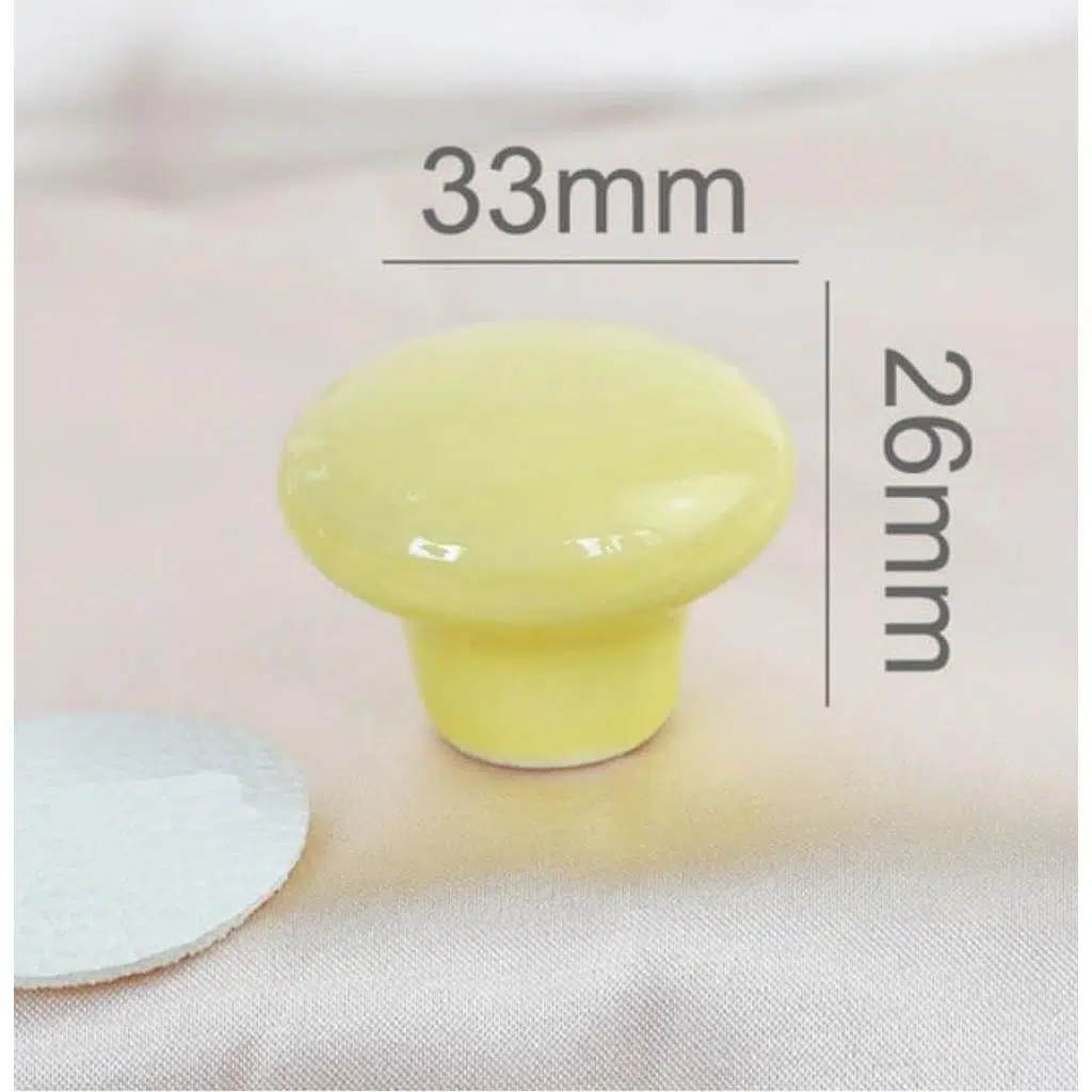 Modern Mantar Kulp Bebek Çocuk Genç Odası Çekmece Dolap Mobilya Kulpu - Sarı