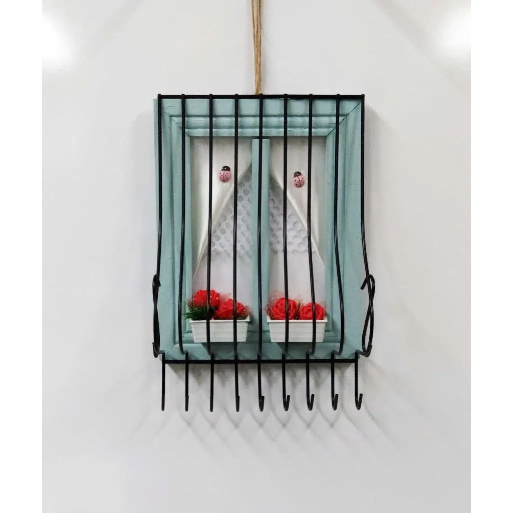 Pencere Tasarımlı Renkli Anahtarlık 16x25 - Turkuaz
