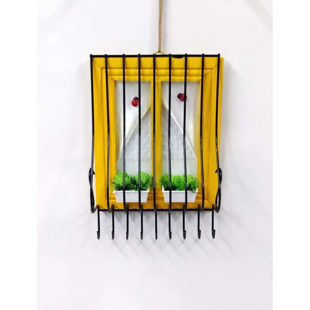 Pencere Tasarımlı Renkli Anahtarlık 16x25 - Sarı