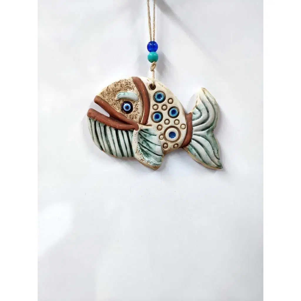 Seramik Mini Balina Figürlü Dekoratif Duvar Süsü 15x10 cm