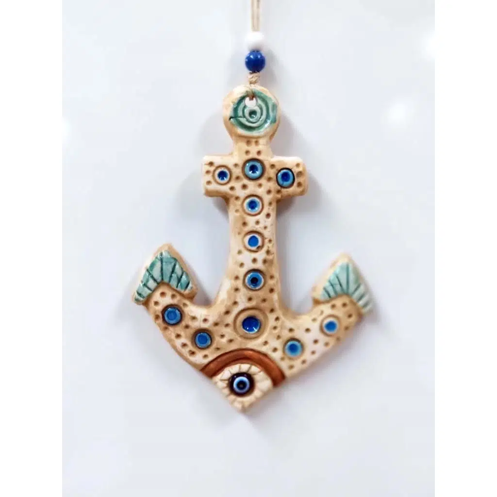 Seramik Mini Çapa Dekoratif Duvar Süsü 13x17 cm
