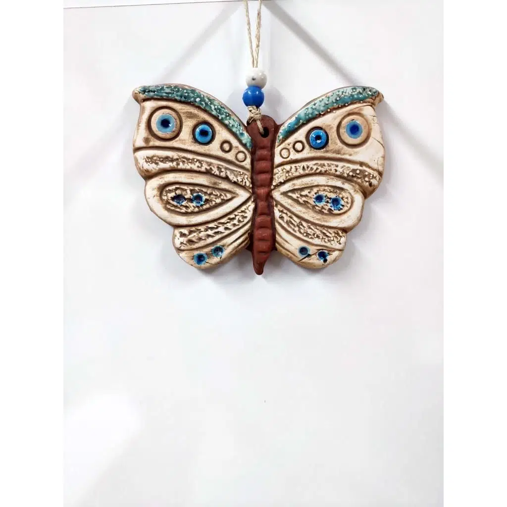 Seramik Mini Kelebek Dekoratif Duvar Süsü 13x10 cm