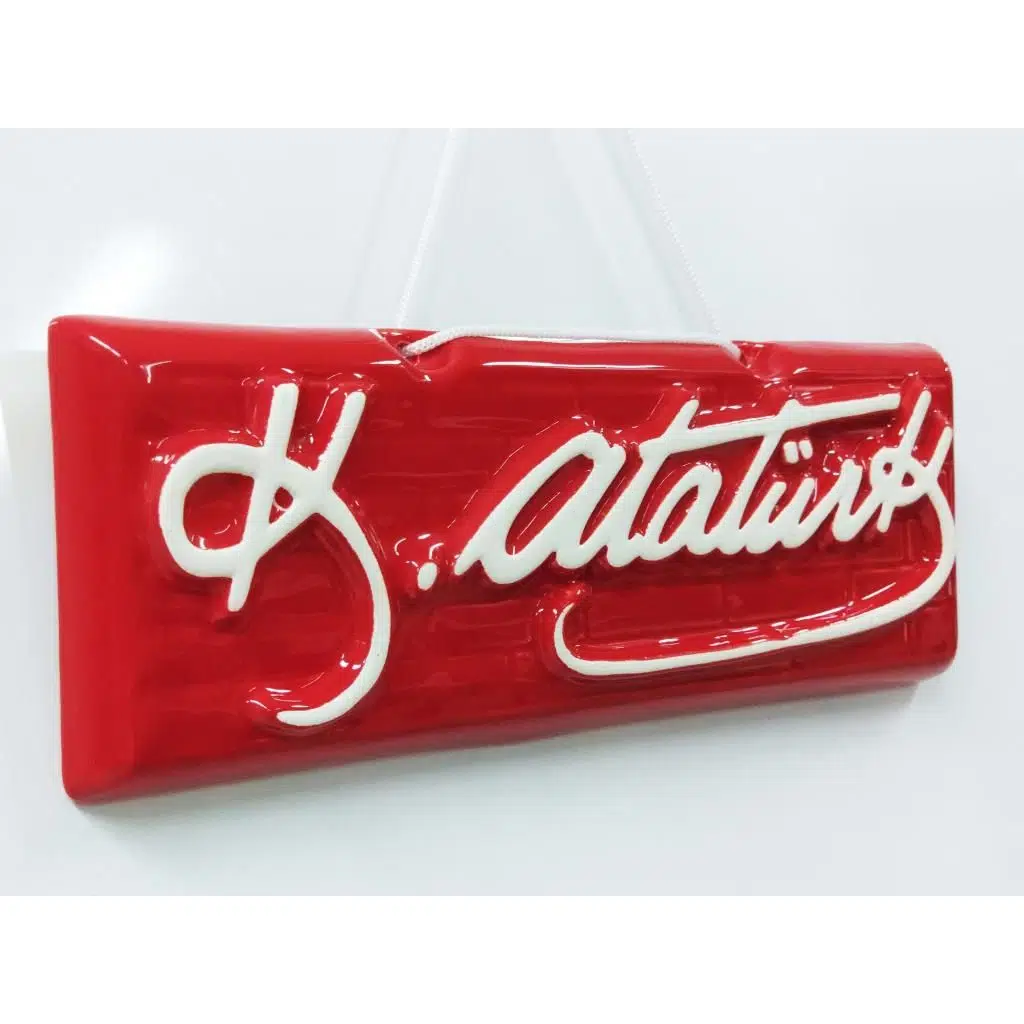 Seramik Mustafa Kemal Atatürk İmzası