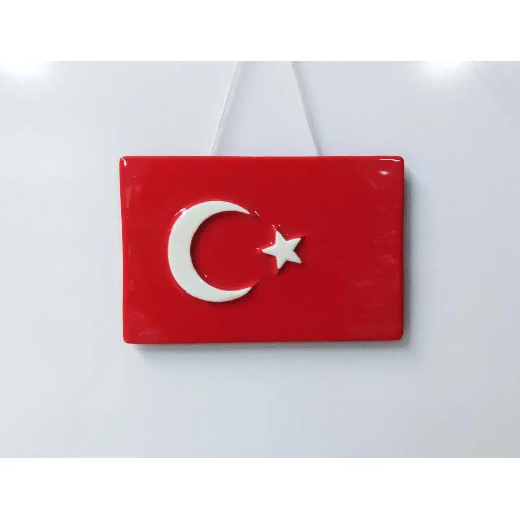 Seramik Türk Bayrağı 23x15 cm