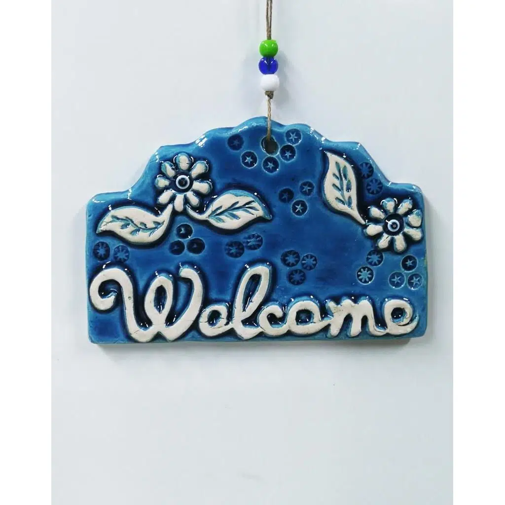 Seramik Welcome Dekoratif El İşi Duvar Süsü Nazarlık