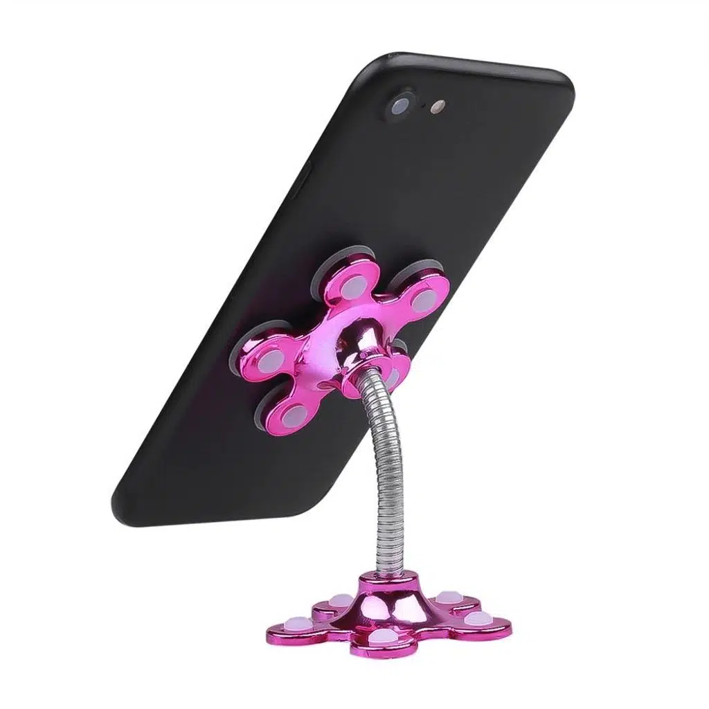 Vantuzlu Telefon Tutucu 360 Derece Dönebilen Araç İçi Telefon Standı - Pembe