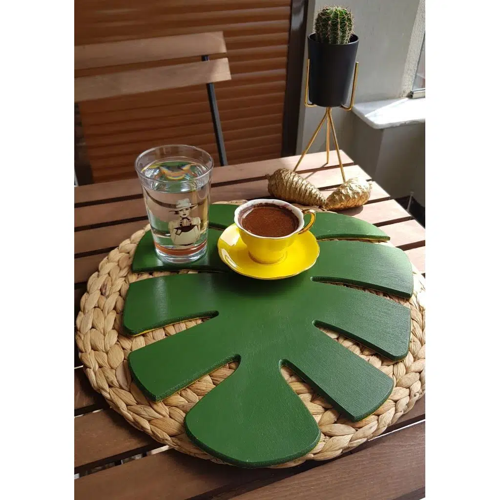Yaprak Desenli Ahşap Supla